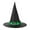1-Green678, variant on Kids Halloween Pointed Top Witch Hat Casual Party Lightweight Headdress Hat with Flat Brim