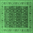 thumbnail image 1 of Ahgly Company Indoor Square Oriental Emerald Green Industrial Area Rugs, 6' Square, 1 of 4