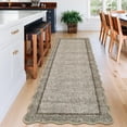 thumbnail image 2 of Scalloped Edge Area Rug – Non-Slip, Machine Washable Low Pile Indoor Carpet, Modern Farmhouse Floor Mat for Living Room, Bedroom, Nursery, Dining Room, Office, 2 of 10