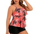 thumbnail image 4 of Neewe Plus Size Tankini Swimsuits for Women Tummy Control Two Piece Bathing Suits Flowy Swim Tops with Boy Shorts, 4 of 6