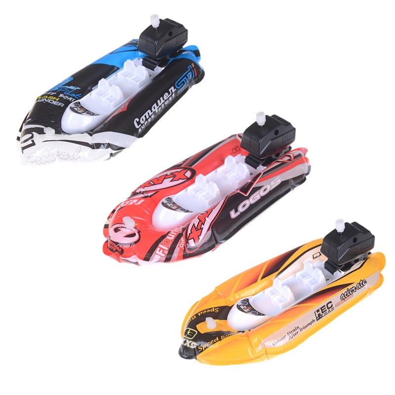 Buytra Kids Children Inflatable Wind Up Speedboat Boat Pool Bath Toy