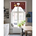 thumbnail image 4 of Fat Chef Swag Valances for Windows, Small Curtains Drapes, Red Gourmet Kitchen Red Black Buffalo Plaid Kitchen Window Curtains Over Sink Window Treatment Valance for Bedroom/Bathroom 56"x36", 4 of 5