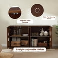 thumbnail image 4 of LKTART Sideboard Buffet Cabinet Mid-Century Modern Sculpted Door Design, Adjustable Shelves, 59 Inch, Walnut, 4 of 8