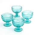thumbnail image 2 of The Pioneer Woman Adeline 4-Piece Teal 10-Ounce Glass Sundae Cup Set, 2 of 3