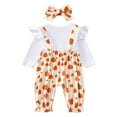 thumbnail image 6 of mgoYE 6-9 Month Girl Clothes Preemie Newborn Baby Girl Clothes Infant Romper Fall Winter Outfits Gifts for Girls Cute Bell Bottoms Pant Sets(Orange,0-3 Months), 6 of 6