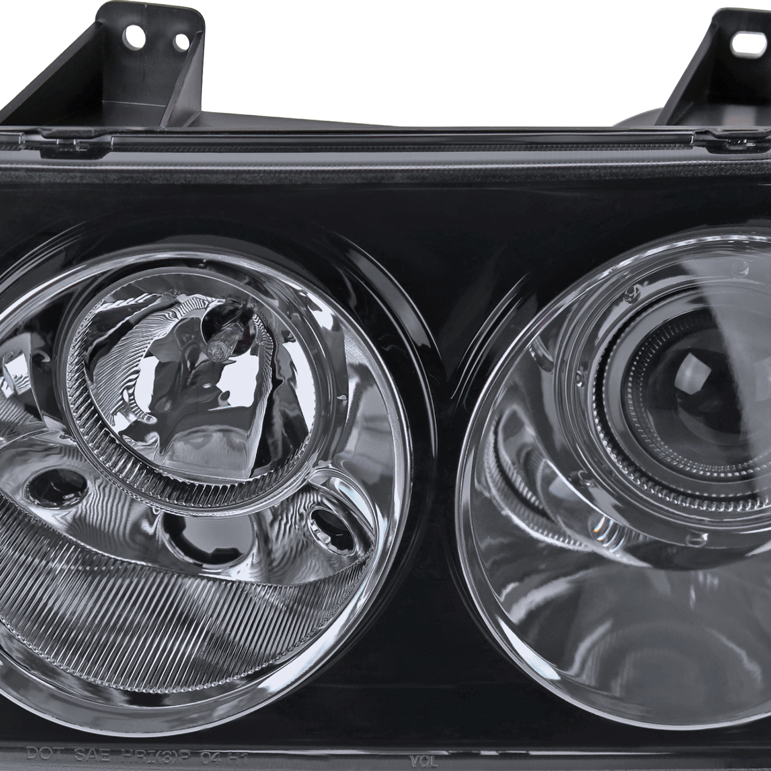 Spec-D Tuning Glossy Black Housing Smoke Lens Projector Headlights Compatible with 2005-2010 Chrysler 300 Base/LX/Touring/Touring AWD, Left + Right Pair Headlamps Assembly