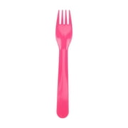 Your Zone Pink 4 Count Plastic Utensil Set with Fork, Spoon, Knife and Travel Container