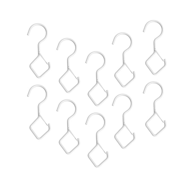 10 ganchos en forma de S para colgar, multiusos, resistentes al óxido, para armario, para utensilios de cocina Blanco