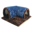 thumbnail image 3 of Escondite de conejillos de indias Estera extraíble Túnel cálido para animales pequeños Cama y túnel 2 en 1 Azul, 3 of 8
