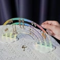 thumbnail image 2 of NiHome Iridescent Earrings Holder 74 Holes Display Rainbow Iridescent Ear Studs Jewelry Show Rack Stand Organizer Holder Plastic Clear Acrylic Earring Rack Holder Organizer for Girl Women, 2 of 8