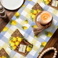 thumbnail image 3 of Lemon Basket Summer Table Runner 72 Inches, Farmhouse Blue Yellow Plaid Bed Runner Dresser Scarves Tabletop for Indoor Outdoor Parties/Ceremony/Banquet, 13" x 72", 3 of 9