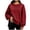 Wine, variant on XRoczxe Women Crew Neck Oversized Sweatshirt Long Sleeve Raglan Top Side Split Hem Wrinkle Resistant Soft Casual Layering Pullover Multiple Fresh Solid Colors