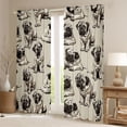 thumbnail image 2 of Manfei Vintage Dog Print Blackout Curtains, Pet Lover Curtains Pack of 2 (42x84 Each), Dark Brown, 2 of 6