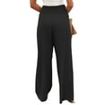 thumbnail image 3 of Mumubreal Women's Wide Leg Linen Pants Drawstring High Waist Palazzo Pants Flowy Beach Lounge Trousers with Pockets, 3 of 7
