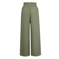thumbnail image 4 of IDALL Linen Pants Women Wide Leg Pants Woman Women Solid Color Cotton And Linen Patchwork Pockets With Elastic Waist Casual Pants Baleaf Pants Women Summer Pants Army Green L, 4 of 4