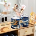 thumbnail image 5 of 4 Pack Qtip Holder Dispenser Blue Gold Marble Clear Plastic Storage Apothecary Jars for Cotton Swabs Balls Pads Floss, 5 of 7