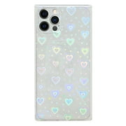 LICHENGTAI iPhone 12 Pro Max 6.7 Love Square Laser Colorful Love TPU Case