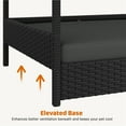 thumbnail image 4 of Yaheetech Outdoor Rattan Dog House with Canopy and Foam Cushion, Black/Gray, 4 of 7