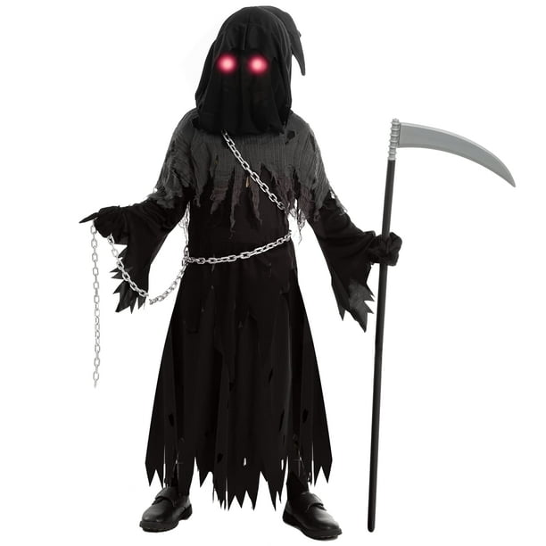 Spooktacular Creations Child Unisex Glowing Eyes Grim Reaper Costume ...