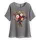 thumbnail image 1 of Vestidos Casuales Para Mujer, Blusas De Mujer De Moda Camisetas estampadas de moda para mujer, blusas casuales de lino holgadas de manga corta con cuello redondo y raglán, 1 of 4