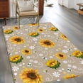 thumbnail image 2 of Brown Yellow Sunflower Area Rugs 2.7'x5', Washable Small Throw Rugs for Kitchen Bedroom, Summer Botanical Farmhouse Floral Indoor Outdoor Rug Non-Slip Low Pile Carpet Runner Reversible Floor Mats, 2 of 8