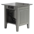 thumbnail image 1 of Leo & Lacey Traditional Solid Wood End Table with Charger in Gray, 1 of 5