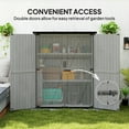 thumbnail image 4 of YYAo Outdoor Storage Shed, Garden Tool Shed,Outdoor Garden Shed with Asphalt Roof, 2 Shelves, Lockable Doors and Adjustable Feet, Gray, 4 of 11