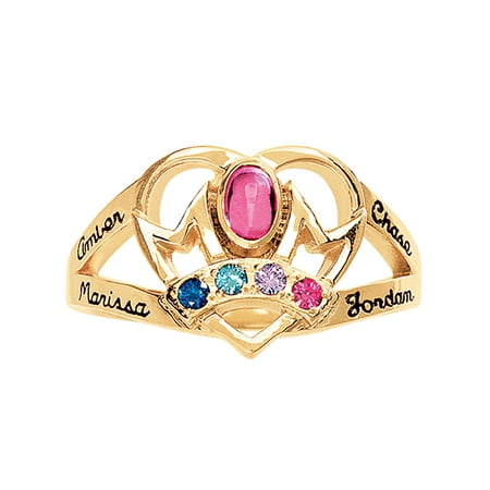 Keepsake Personalized Family Jewelry Emily Mother's Birthstone Ring available in Gold-Plated Sterling Silver, Yellow and White Gold