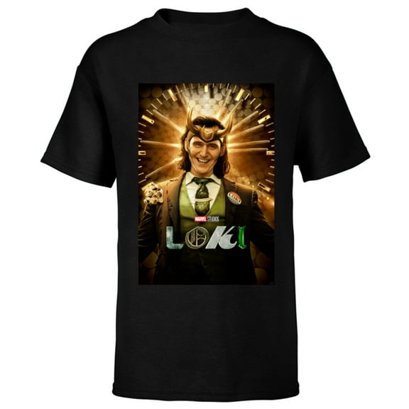 Marvel Loki President Loki Poster - Short Sleeve T-Shirt for Kids – Customized-Black