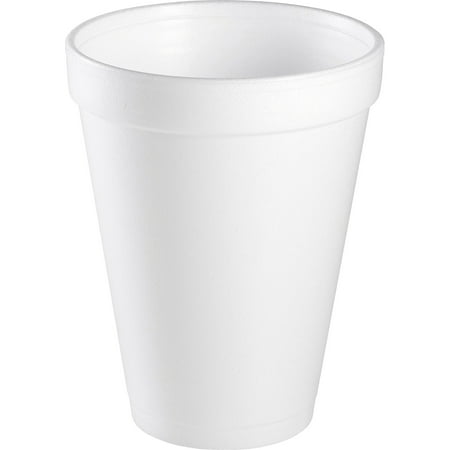 Dart Drink Foam Cups, 12 oz, White, 1000 ct