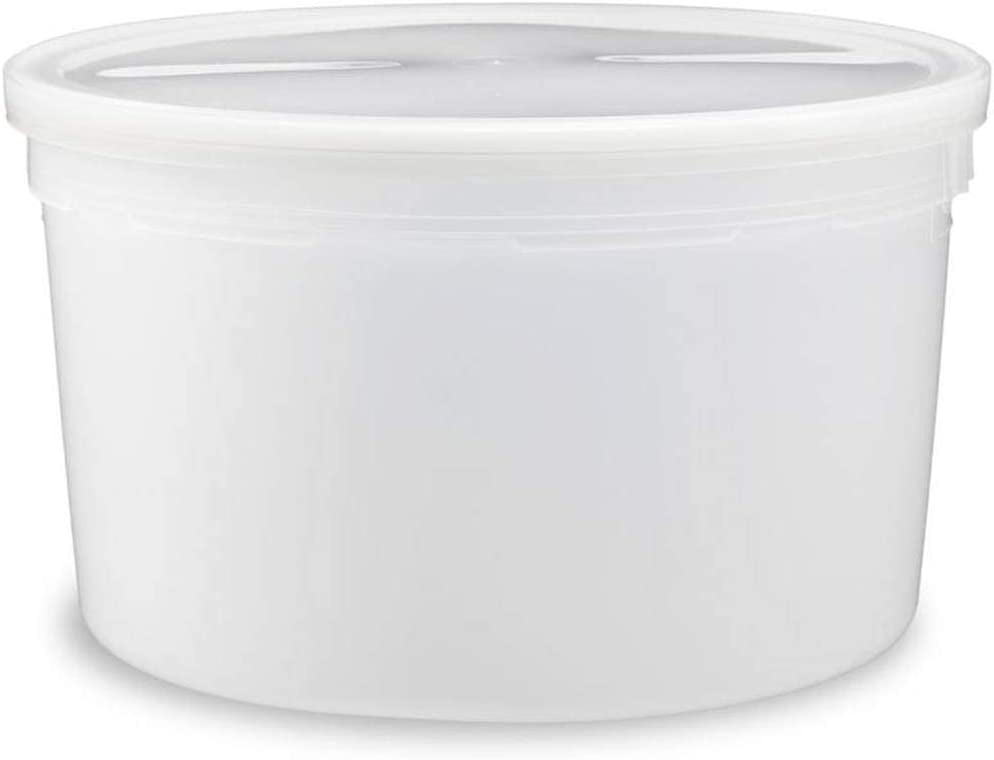 1 Gallon Food Grade Round Container With Lids Made in the USA, White