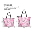 thumbnail image 2 of Womens Tote Bag Fashion Handbags Shoulder Bag Lightweight & Multi-Compartment Carryall Pink Roses and Butterflies L, 2 of 8