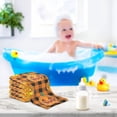 thumbnail image 6 of Dreamtimes 3 PCS Pumpkin Cartoon Plaid Baby Muslin Washcloths, Retro Halloween Pattern Face Towel Burp Cloths Ultra Soft Absorbent Cotton Bath Wipes Towels for Newborn Boys Girls, 6 of 7