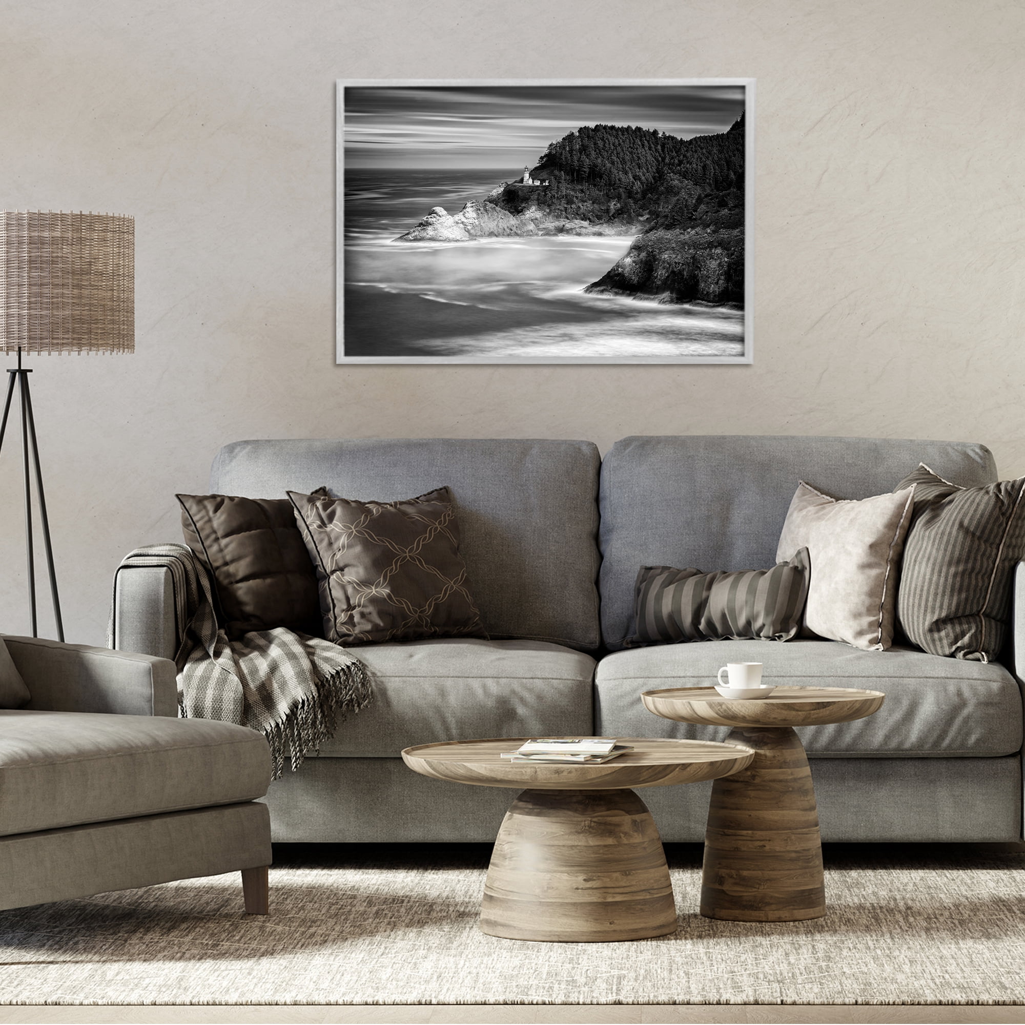 Stupell Industries Perched Above The Pacific Gray Framed Giclee Art, design by Rick Berk