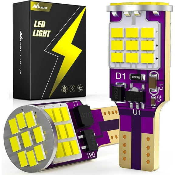 Nilight 921 LED Bulb for Reverse/Back up Light,6500K Xenon White 912 T15 906 922 W16W Bulbs,Super Bright 3020 27SMD Replacement for Car/Trunk,2 PCS