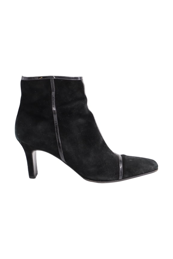 Pre-Owned Salvatore Ferragamo Mid Heel Ankle Boots in Black Suede