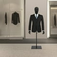 thumbnail image 3 of Fiberglass Male Mannequin Torso Adjustable Height 20" Shoulder Clothing Form, 3 of 19