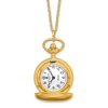 Charles-Hubert Paris Women's Hunter Case Pocket Watch in Satin Brass Finish