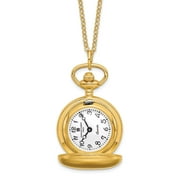 Charles-Hubert Paris Women's Hunter Case Pocket Watch in Satin Brass Finish