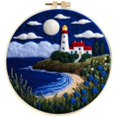 thumbnail image 1 of Wool Felting Kit for Beginners | Lighthouse Landscape (20cm with Frame), 1 of 4