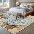 thumbnail image 4 of Blue Hydrangea Area Rugs 5'x8', Washable Small Throw Rugs for Classroom Bedroom, Flowers Leaves Butterfly Retro Khaki Indoor Outdoor Rug Non-Slip Low Pile Carpet Runner Reversible Floor Mats, 4 of 8