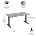 thumbnail image 6 of Move 60 Series 60W Adjustable Standing Desk in Platinum Gray - Engineered Wood, 6 of 7