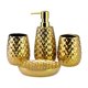 thumbnail image 1 of 4 piezas de accesorios de baño, soporte para cepillo de dientes, jabonera de baño, jabonera de cerámica, taza para cepillo de dientes para decoración Dorado mayimx Cosas de baño, 1 of 9