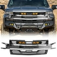 thumbnail image 1 of AMERICAN MODIFIED Grille w/Emblem Base for 19-21 Chevy Silverado 1500, Chrome, 1 of 12