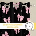 thumbnail image 6 of Valentine's Day Kitchen Curtains Window Panels, Pink Bows Shining Stars Modern Black Insulated Window Treatment Curtain, Grommet Curtains for Bedroom/Living Room/Bathroom, 2 Piece 52"Wx84"L, 6 of 8