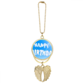 thumbnail image 1 of Happy Birthday Blue Sky Clouds Car Keychain Angel Wing Pendant, 1 of 4