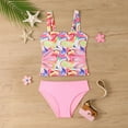 thumbnail image 2 of JUMEYU Little Girls Swimsuits Girls Swimsuit for Girls Twist Cross Girls Bathing Suit for Girls Two Piece Swimsuit Swimwear Padded Bikini Size 8-9 Years (Pink,8-9 Years), 2 of 8