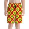thumbnail image 2 of Cauagu Music Colors Print Swim Trunks for Men,Youth Boys Swim Shorts Compression Liner Beach Shorts Boys' Swimming Shorts 7-20 Years Bathing Suit-X-Large, 2 of 7
