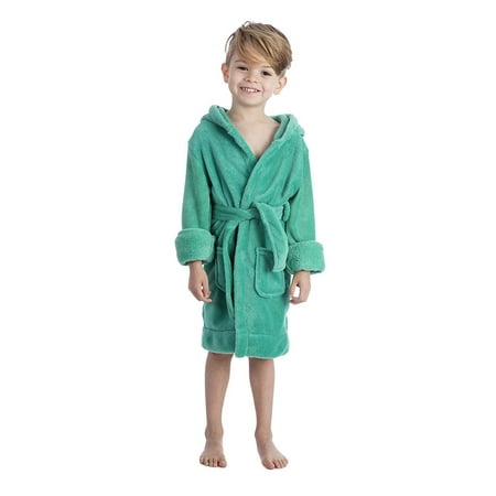 Girls Hooded Fleece Robe - Elowel Boys Girls Hooded Green Childrens Toddler Fleece Sleep Robe Size 2Y
