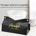thumbnail image 3 of Bewildely Caja de pañuelos de escritorio TureClos, caja de almacenamiento de papel para coche, contenedor de servilletas de piel sintética, Almacenamiento y organización del hogar Puerto V negro, 3 of 6